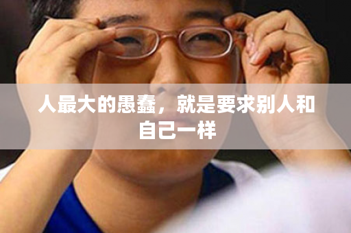 人最大的愚蠢，就是要求别人和自己一样