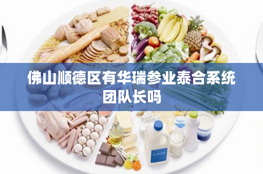 佛山顺德区有华瑞参业泰合系统团队长吗
