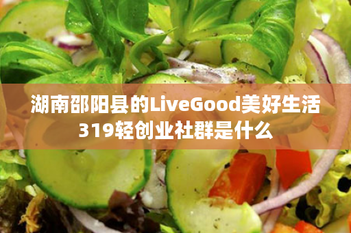 湖南邵阳县的LiveGood美好生活319轻创业社群是什么