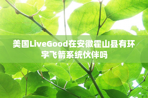 美国LiveGood在安徽霍山县有环宇飞箭系统伙伴吗