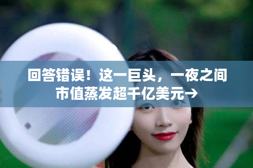 回答错误!这一巨头,一夜之间市值蒸发超千亿美元→ 回答错误!这一巨头,一夜之间市值蒸发超千亿美元→