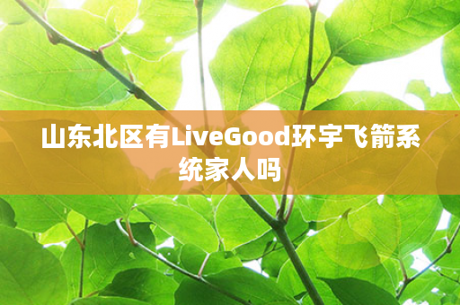 山东北区有LiveGood环宇飞箭系统家人吗