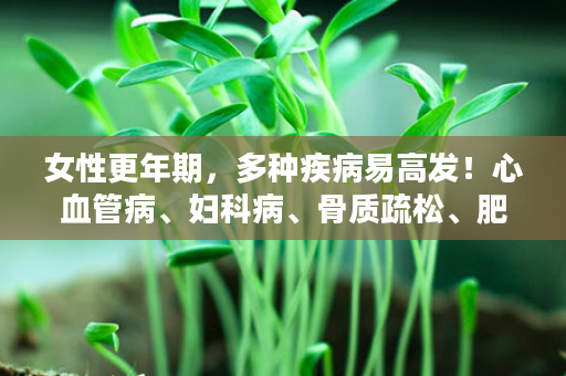 女性更年期，多种疾病易高发！心血管病、妇科病、骨质疏松、肥胖…怎样平稳度过，一次性说清！！