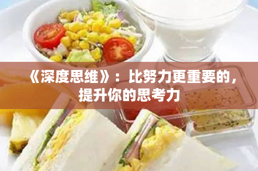 《深度思维》：比努力更重要的，提升你的思考力