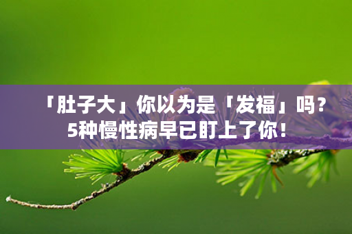 「肚子大」你以为是「发福」吗？5种慢性病早已盯上了你！