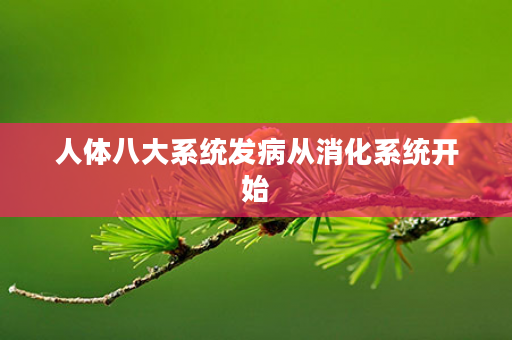 人体八大系统发病从消化系统开始