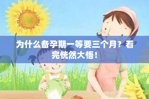 为什么备孕期一等要三个月？看完恍然大悟！