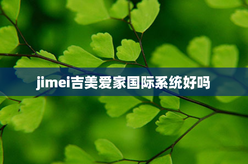 jimei吉美爱家国际系统好吗